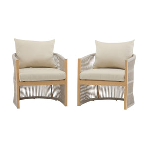 English Elm Christopher Knight Home® - [Set Of 2] Modern Beige Curved Aluminum Lounge Chairs With Plush Cushions For Outdoor Comfort N767P237033B_2