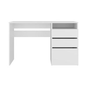 English Elm White Particleboard Writing Desk with Two Deep Drawers for Home Office Storage B062P486489