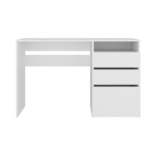 English Elm White Particleboard Writing Desk with Two Deep Drawers for Home Office Storage B062P486489