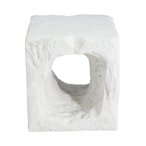 English Elm Christopher Knight Home® - Lyra Karst Cave-Inspired MGO Outdoor Side Table in White — Eco Fireproof UV-Resistant Sculptural Decor N775P300883W