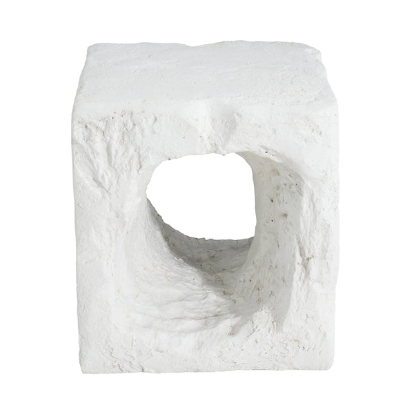 English Elm Christopher Knight Home® - Lyra Karst Cave-Inspired MGO Outdoor Side Table in White — Eco Fireproof UV-Resistant Sculptural Decor N775P300883W