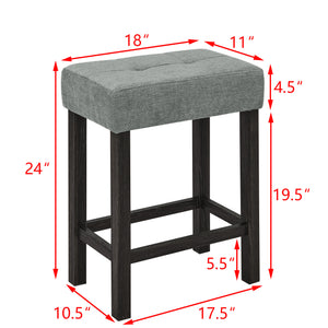 English Elm 59 Inch Bar Table with Built-In Power Outlet and 3 Upholstered Stools, Sturdy MDF & Solid Wood Design for Kitchen Dining Living Room Black W2972P277847