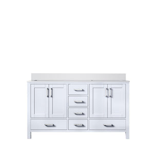 English Elm White Double Bath Vanity With Cultured Marble Top - Elegant Design & Ample Storage, 60" W X 22" D B2731P259073-GIGA