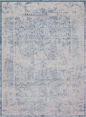 Unique Loom Aberdeen Stanhope Machine Made Border Rug Blue, Gray/Ivory 10' 4" x 14' 1"