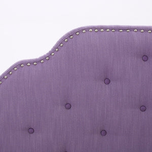 English Elm Tufted Queen Headboard with Nailhead Trim Solid Wood Frame and Adjustable Metal Legs Light Purple 57877.00LPUR