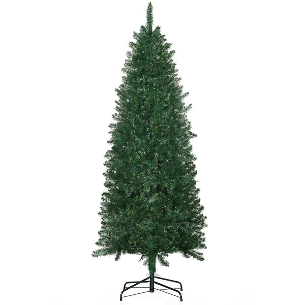 English Elm Homcom 6' Slim Fir Christmas Tree - Realistic Branches, Space-Saving Design, Easy Setup & Storage W2225P249625