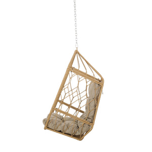 English Elm Christopher Knight Home® - TAMARA Cozy Brown Fabric Hanging Chair with 8ft Chain — Comfortable Patio Seat, Durable 32.8x25.8x15" 71694.00LTN