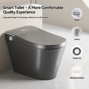 English Elm Unique Intelligent One-piece Toilet with Integrated Bidet Heated Seat and Auto Lid Grey W3133P414566