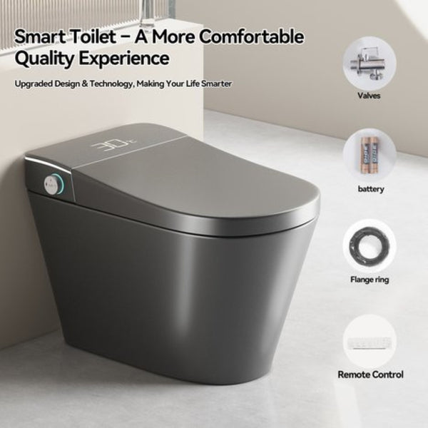 English Elm Unique Intelligent One-piece Toilet with Integrated Bidet Heated Seat and Auto Lid Grey W3133P414566