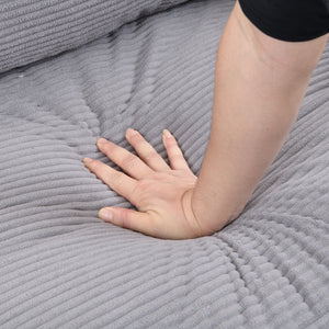 English Elm 74" High Resilience three seater Sofa with Corduroy Upholstery, Plush High-Density Cushion, Sturdy Wooden Frame, Stylish Apartment Seating Light Gray 35.83 L x 31.9 W x 12.6 H W2297P264474