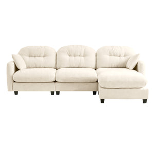 English Elm Modular L-Shaped Sectional Couch With Ottoman - Premium Chenille, Ergonomic Comfort, Easy Setup W714S01368