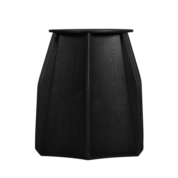 English Elm 53" Round Marble Dining Table With Lazy Susan, Black Oak Base For 6, Modern Elegance For Your Home W1535S00380