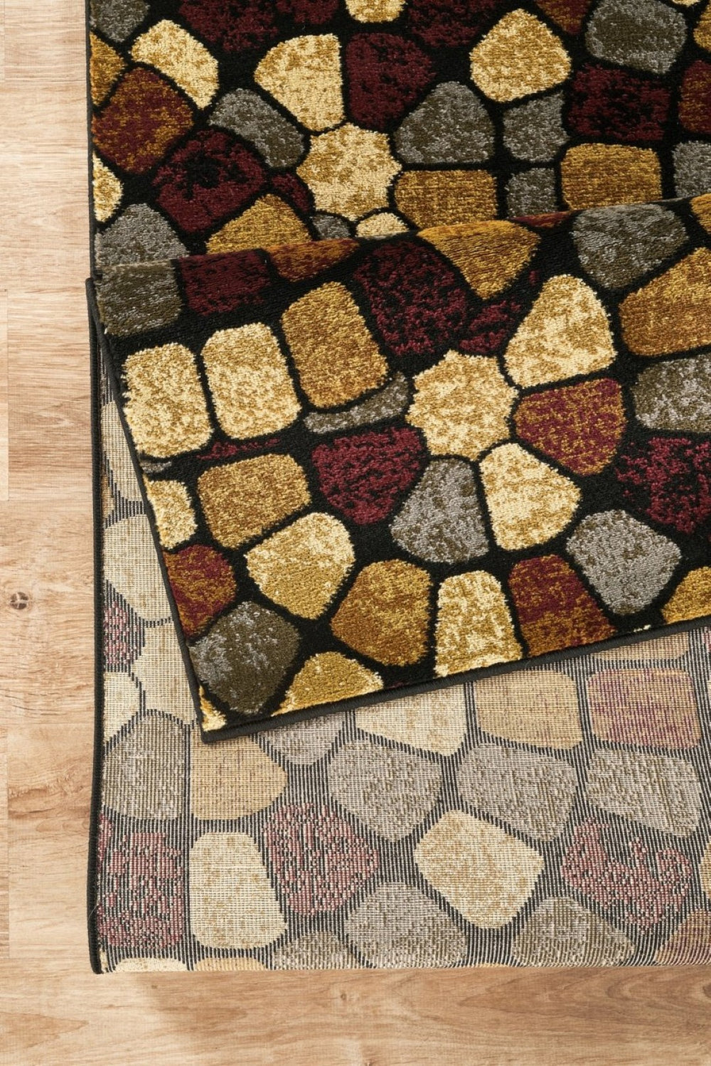 English Elm Bristol Tile Inspired Geometric Area Rug Low Pile for Dining and Living Spaces B186P452301