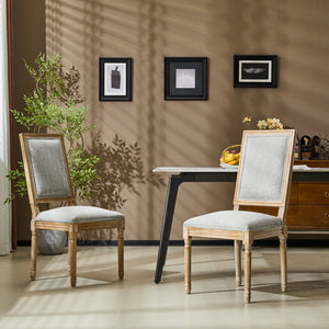 English Elm Christopher Knight Home® - [Set Of 2] French Country Dining Chairs - Vintage Cane Backrest & Plush Upholstered Seats - Rustic Elegance For Your Home N767P263677G
