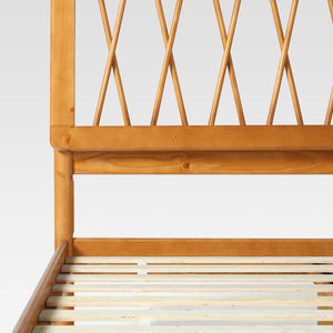 X Spindle Mid-century Modern Solid Wood Full Bed Caramel XAVB6BCA Walker Edison