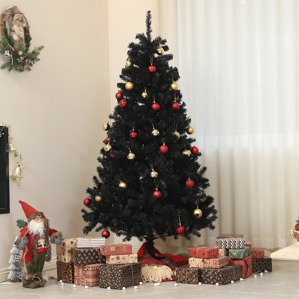 English Elm Homcom 6Ft Tall Unlit Artificial Christmas Tree With 1000 Branch Tips, Auto-Open Design, Steel Base W2225P249629