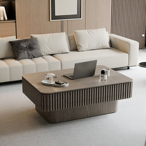 English Elm 38.6'' Fluted Lift Top Coffee Table Wood Veneer Hidden Storage Modern Living Room W1435P337635