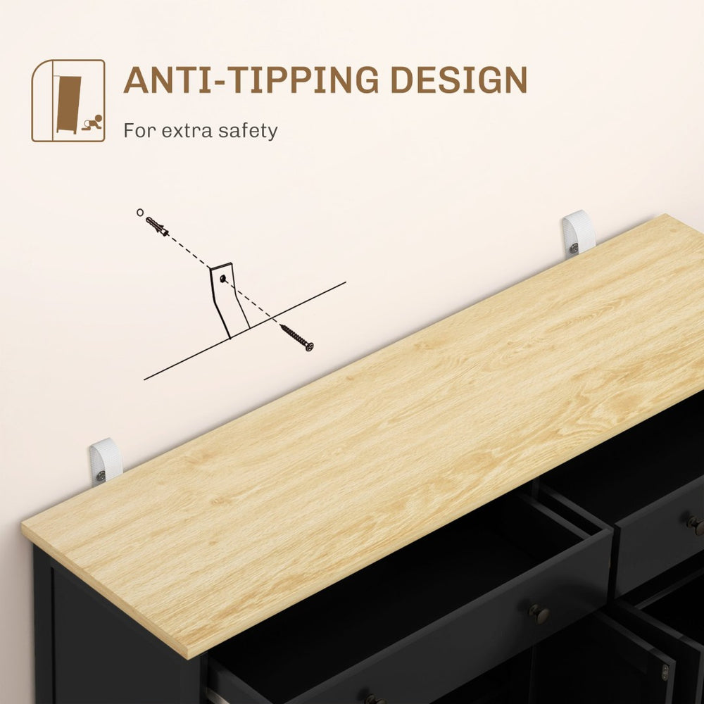 English Elm Coffee Bar Fluted Sideboard with Gold Pulls Adjustable Shelves and Tapered Wood Legs T3971P428610