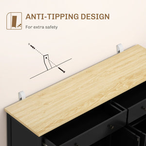 English Elm Coffee Bar Fluted Sideboard with Gold Pulls Adjustable Shelves and Tapered Wood Legs T3971P428610