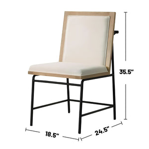 English Elm Set Of 2 Fabric Upholstered Dining Chairs With Oak Finish - Comfortable, Durable & Stylish Design B016P392412-GIGA