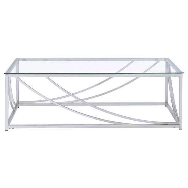 English Elm Brianne Modern Glass Coffee Table With Chrome Metal Legs - Stylish, Durable, And Easy To Assemble B062P328638