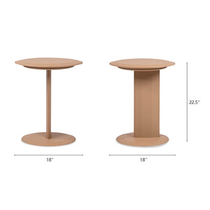 English Elm Jennifer Taylor Home - Mode Saddle Brown 18" Leatherette C-Shape Sofa Side Table — Upholstered, Modern, Easy-Clean Surface B2719P246001