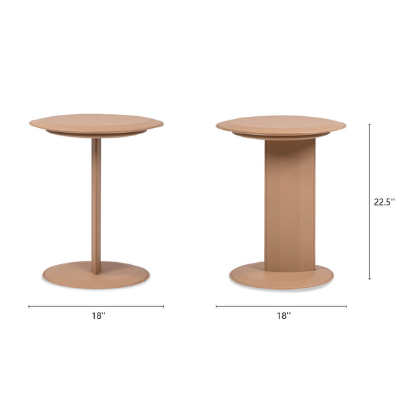 English Elm Jennifer Taylor Home - Mode Saddle Brown 18" Leatherette C-Shape Sofa Side Table — Upholstered, Modern, Easy-Clean Surface B2719P246001