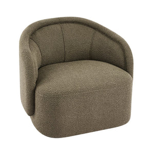 English Elm Amanda Sculptural Boucle Accent Chair Plush Cream Upholstery for Modern Living Spaces Green N767P381615G