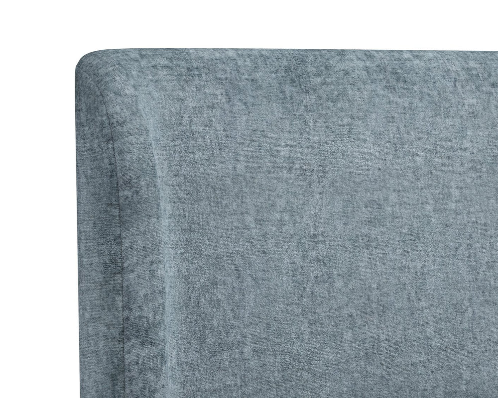 Sunpan Tierra Bed - Stylish Coastal-Inspired Design with Plush Headboard and Minted Copper Steel Legs King