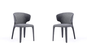 English Elm Conrad Upholstered Dining Chair with Metal Frame, Contoured Back, High-Density Foam Comfort, Fully Assembled Grey B365P397780