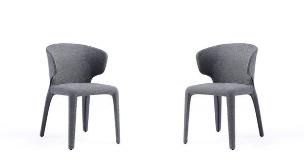 English Elm Conrad Upholstered Dining Chair with Metal Frame, Contoured Back, High-Density Foam Comfort, Fully Assembled Grey B365P397780