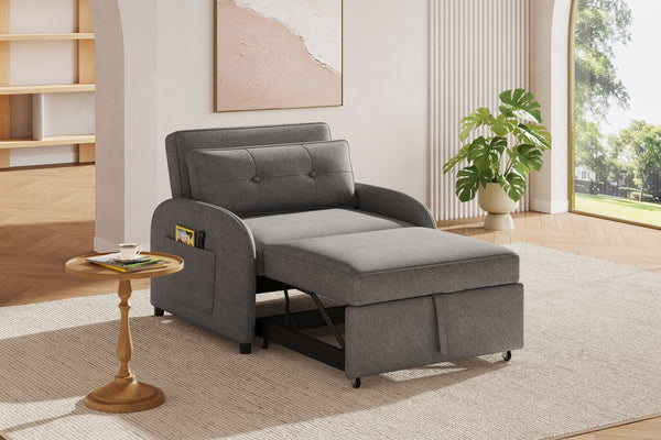 English Elm Christopher Knight Home® - (Old 3-in-1 Convertible Sleeper Sofa Bed with Pillow & Pocket, Compact Loveseat with Pull-Out Bed and Wheels Grey N765P34284849G
