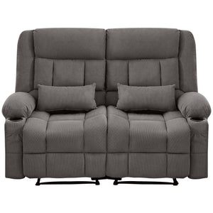 English Elm Recliner Oversized Manual Loveseat with Cup Holders and Side Pocket, Ergonomic 150° Recline, 600lb Capacity Grey W1521S00074