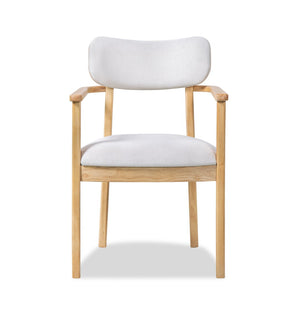English Elm Indoor Beige Upholstered Dining Chairs Set of 2 Rubberwood Frame for Modern Kitchens Natural N772P389535N
