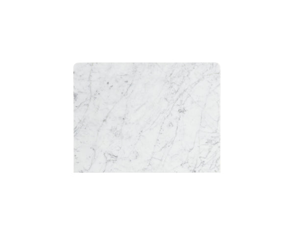 Sunpan Keldon Modern Nightstand: Sleek Acacia Wood with White Marble Top, Two Soft-Closing Drawers, Unique Design