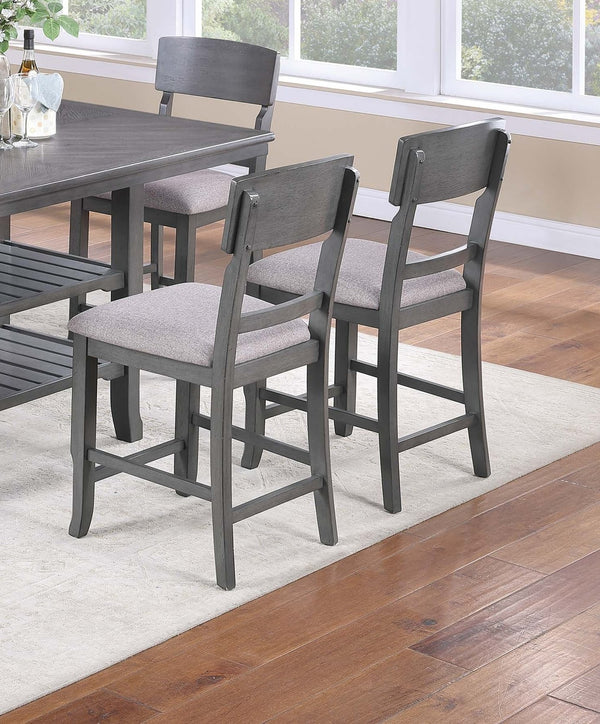 English Elm Contemporary 7-Piece Counter-Height Dining Set With Stylish Storage & 6 Comfortable High Chairs B011S01877