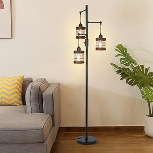 English Elm Arc Floor Lamp Solid Wood Iron Shade Dimmable Led Industrial Farmhouse Living Room W2738P448446