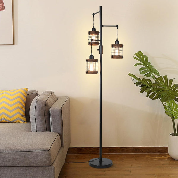 English Elm Arc Floor Lamp Solid Wood Iron Shade Dimmable Led Industrial Farmhouse Living Room W2738P448446