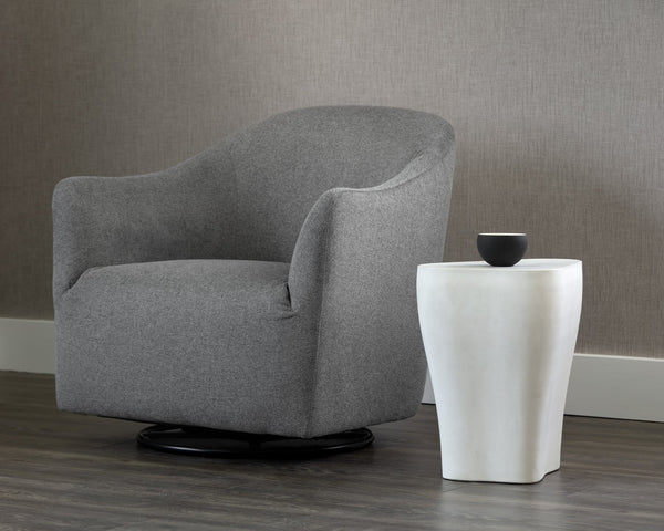 Sunpan Dali End Table - Elegant Grey Marble Finish with Unique Curvy Design for Stylish Indoor Spaces Small - 15.75W x 11.75D x 17.75H