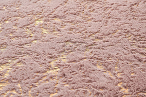 English Elm Luxury Machine Washable Dust Pink Faux Fur Area Rug With Gold Accents – Soft, Stylish, And Durable! B030P233673