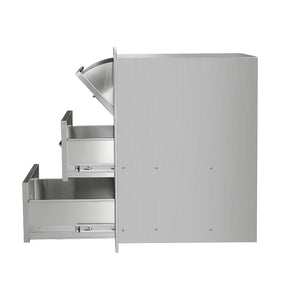 English Elm Stainless Steel Kitchen Organizer with Drawers and Built in Paper Towel Dispenser W5006P397549