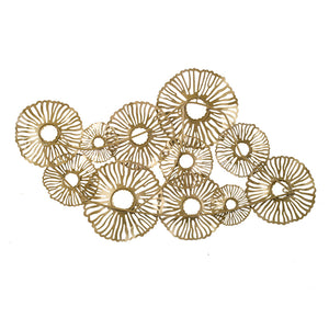 English Elm 24x2x42" Gold Iron Wall Art - Luminous Coral-Inspired Metal Decor, Modern Glam Accent for Living Room W2078P205303