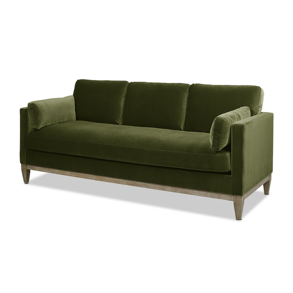 English Elm Jennifer Taylor Home - Knox 84" Modern Farmhouse Sofa In Olive Green Velvet - Durable, Cozy, And Easy-Care Comfort For Homes B2719P238333