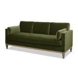 English Elm Knox 84" Modern Farmhouse Sofa, Olive Green Performance Velvet