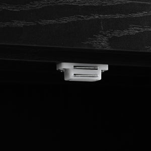 English Elm K&K Farmhouse Kitchen Island Cart 53.5" with Drop Leaf, Built-In Power Station, Ample Storage & Wheels Black N707P170348B