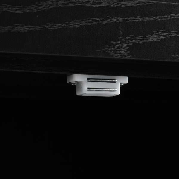 English Elm K&K Farmhouse Kitchen Island Cart 53.5" with Drop Leaf, Built-In Power Station, Ample Storage & Wheels Black N707P170348B