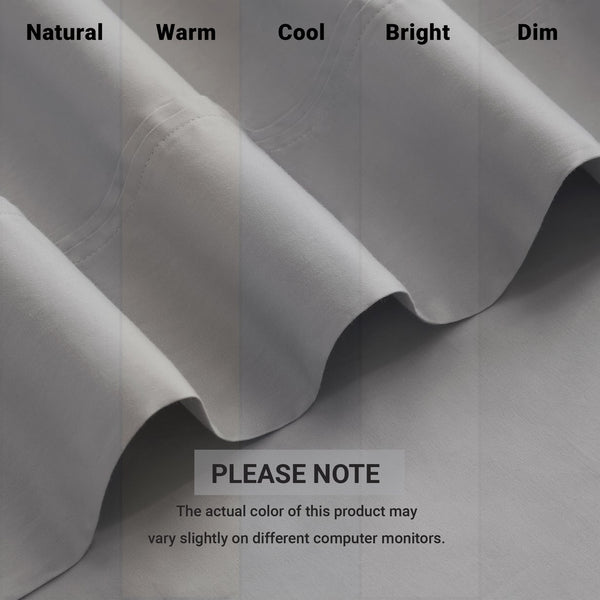 English Elm 4 Pieces King Sateen Sheet Set - Luxurious Egyptian Cotton, Deep Pocket, Breathable & Soft Gray B035P381325