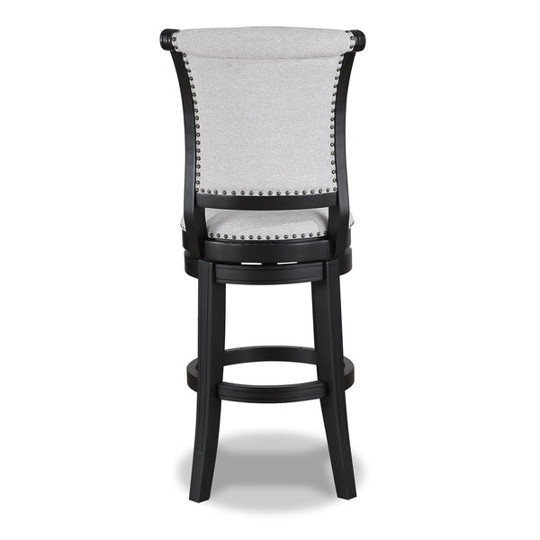 English Elm 2Pc Swivel Pub Stools - Comfortable Counter Height Chairs With Nailhead Trim For Modern Interiors B011P262360
