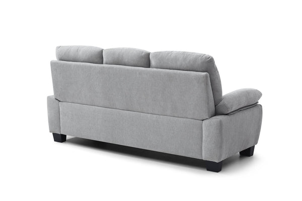 English Elm Summerton Plush Chenille Sofa with Pillow-Top Arms, Foam-Encased Coil Support, Removable Backrest Gray 31 L x 77 W x 15 H B078P349529