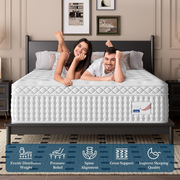 English Elm 12 Inch Full Hybrid Mattress Gel Foam Pocket Springs Firm Support Cool Sleep B2716P454722